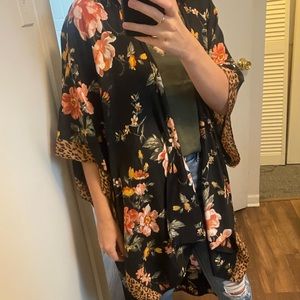 Floral and Leopard kimono